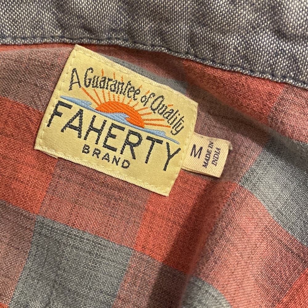Faherty Men's Plaid Button Down Shirts - Blue, Red, White. Size M . Set - Picture 5 of 12